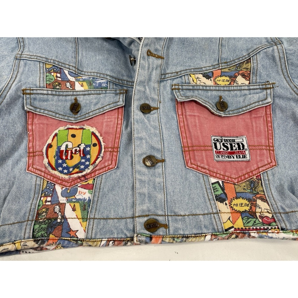 Get Used by Elie Classic Denim Outfit Jacket Jeans Womens S Vintage Street Wear - Picture 6 of 14